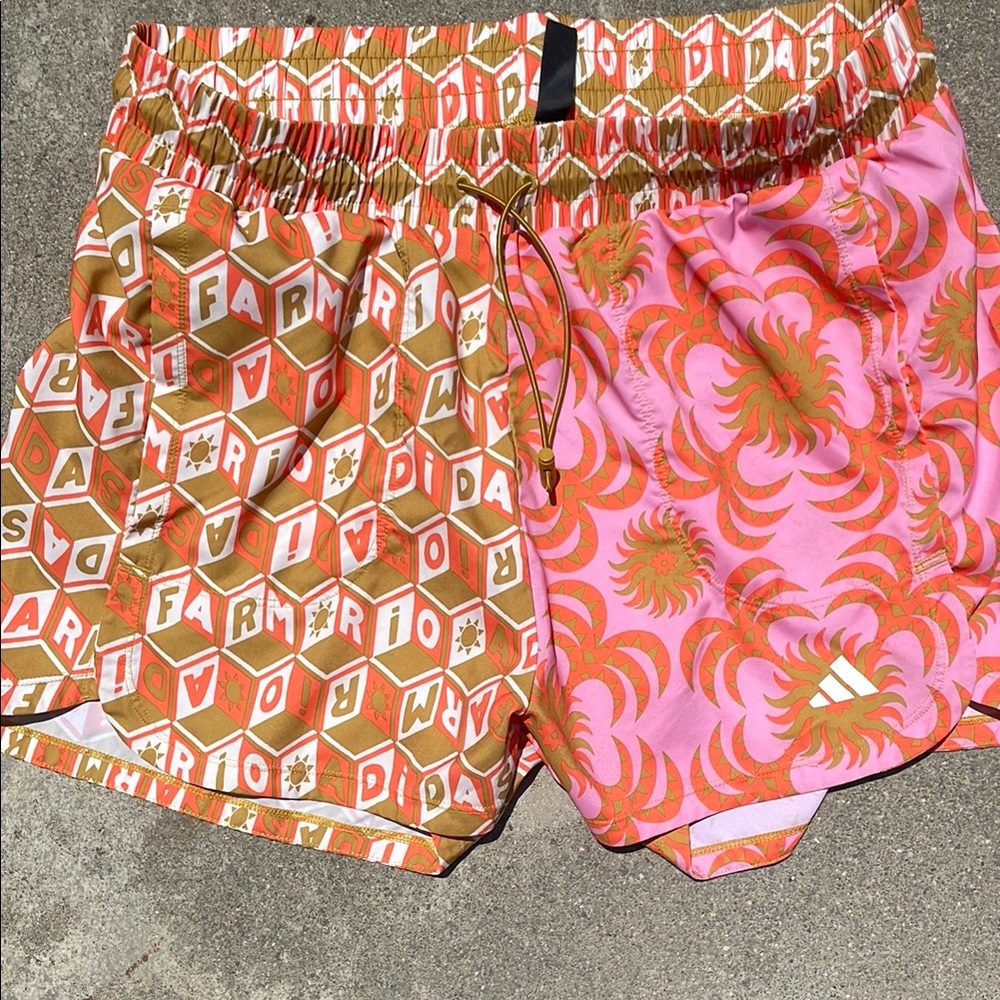 Adidas/Farm Rio Pink and Orange Graphic Shorts